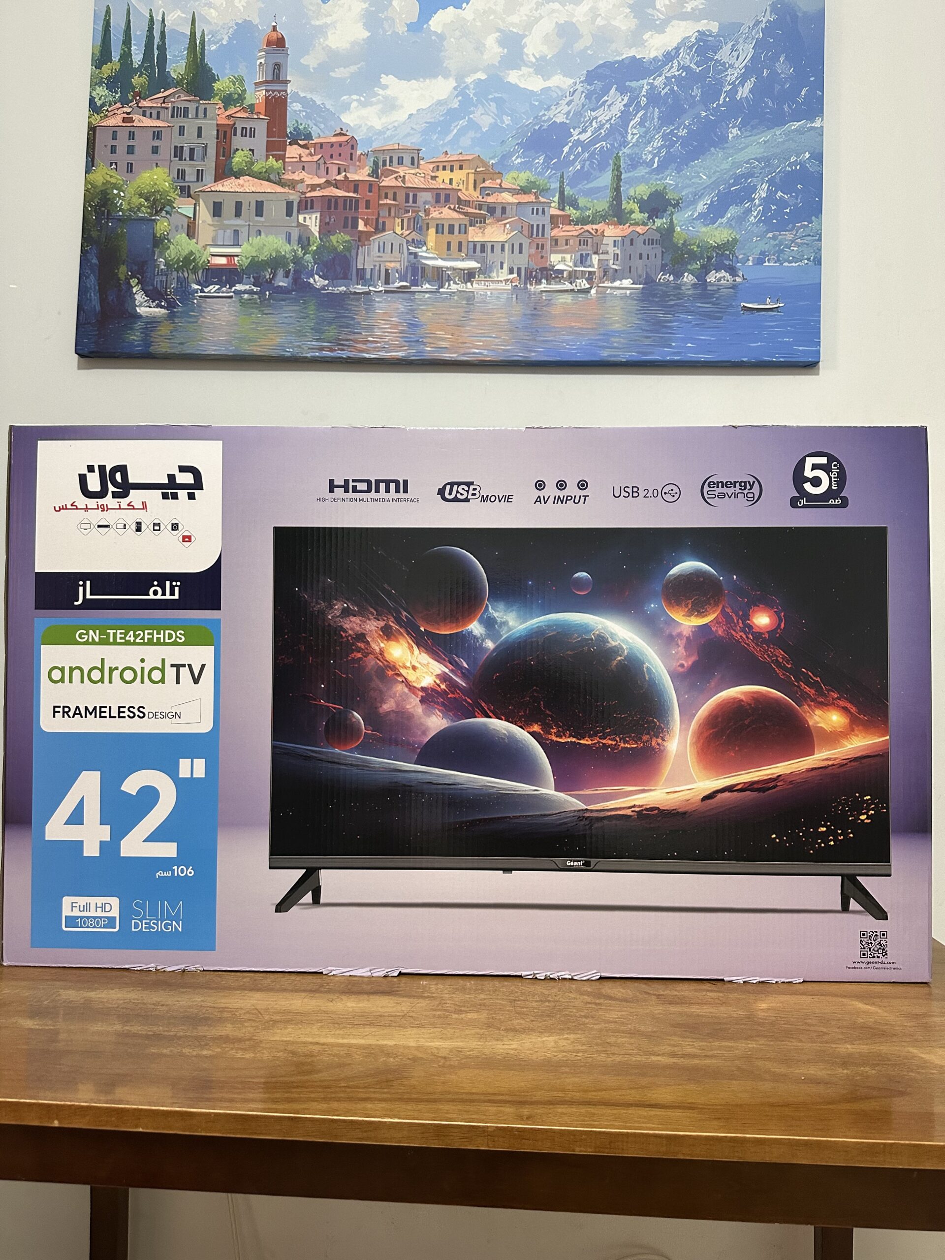 tv 42p géant smart Android + support+ iptv 🎁